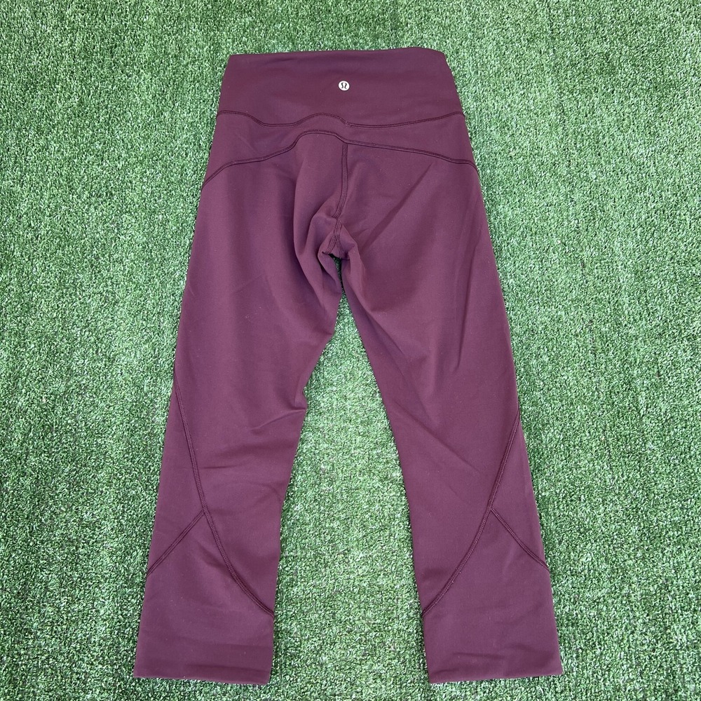 Lululemon Leggings Womens Size 4 Black Cherry In Movement Crop *Everlux 19"